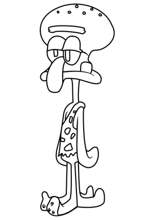 Página para Colorir Squidward Relaxando