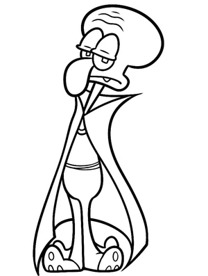 Página para Colorir Siri Vampiro Squidward