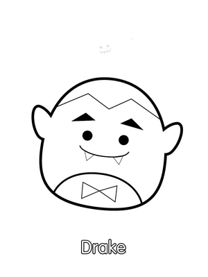 Página para Colorir Drake o Squishmallow