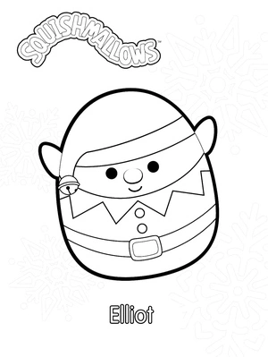 Página para Colorir Elliot, o Duende Squishmallow