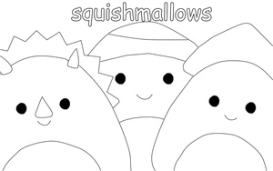 Página para Colorir Páginas de Colorir Grátis de Squishmallows para Crianças