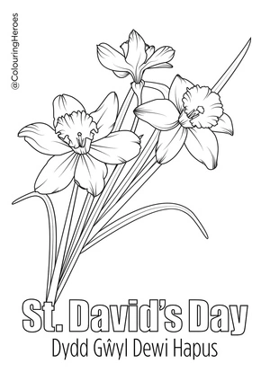 Página para Colorir Desenhos Florais para o Dia de São David