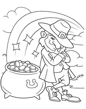 Duende do Dia de São Patrício com Pote de Ouro