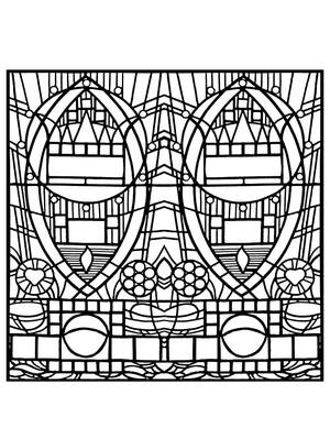 Página para Colorir Página de Colorir Design para Vitral