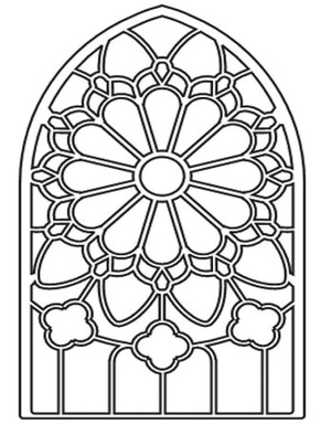 Página para Colorir Vitral para Imprimir Grátis