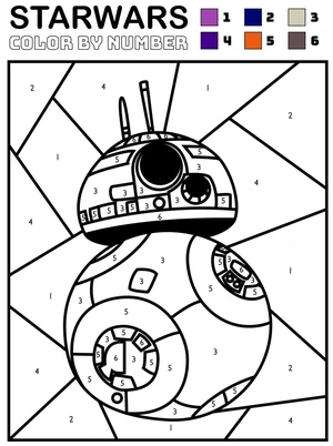 Página para Colorir Colorir por Número Star Wars Grátis para Crianças