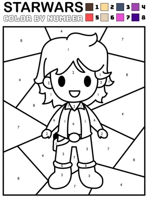 Página para Colorir Colorir por Número Imagem Star Wars