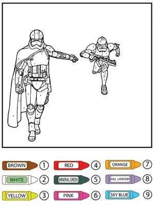 Página para Colorir Colorir por Número Star Wars para Imprimir