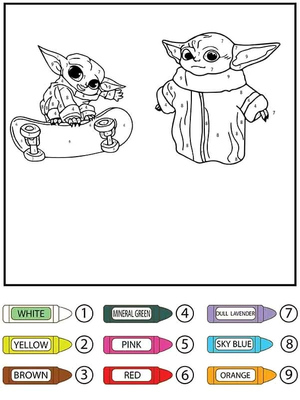 Colorir por Número Star Wars Yoda