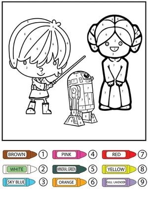 Página para Colorir Colorir Star Wars Fofo por Número
