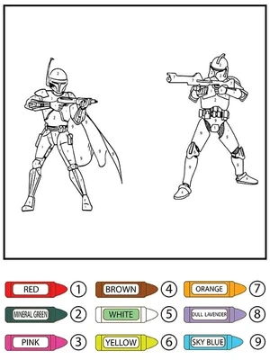 Página para Colorir Página para Colorir Star Wars por Número Grátis para Imprimir