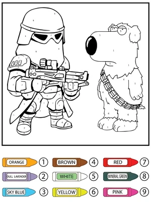 Página para Colorir Página para Colorir Star Wars por Número para Imprimir