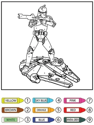 Página para Colorir Star Wars Colorir por Número - Edição Legal