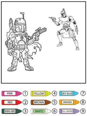 Página para Colorir Star Wars Pintar por Número Grátis