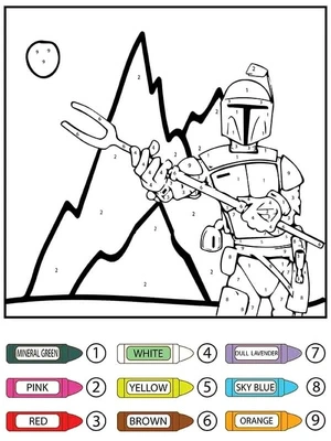 Página para Colorir Star Wars Colorir por Número para Imprimir