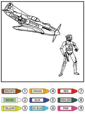 Página para Colorir Página para Colorir por Número de Star Wars para Imprimir
