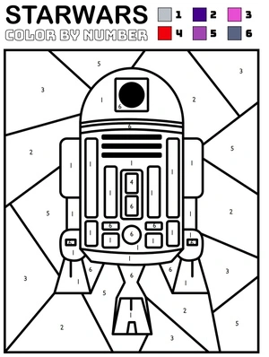 Página para Colorir Colorir Robô de Star Wars por Número
