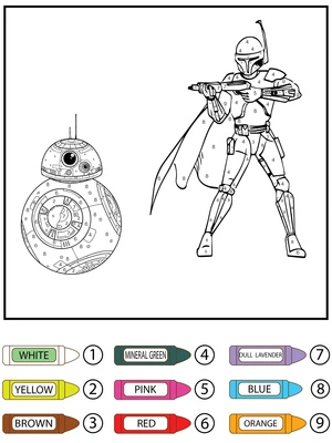 Página para Colorir Página para Colorir por Número Temática Star Wars Grátis para Imprimir