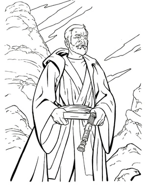 Página para Colorir Imagem de Obi Wan Kenobi
