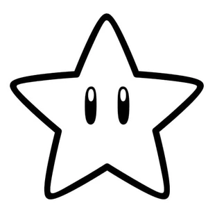 Estrela sorridente, fácil página de colorir Estrela, imprimível grátis