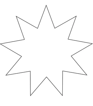 Estrela de nove pontas, fácil página para colorir de estrela, imprimível grátis
