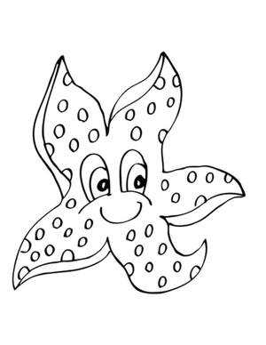 Página para Colorir Uma Estrela-do-Mar Feliz