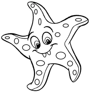 Página para Colorir Estrela-do-mar Divertida