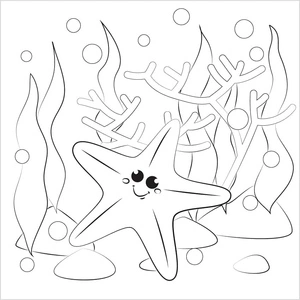 Página para Colorir Uma Estrela-do-Mar Adorável