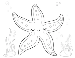 Página para Colorir Estrela-do-mar Encantadora
