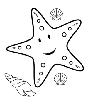 Página para Colorir Estrela-do-mar Fofa