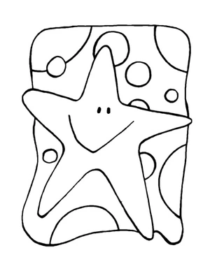 Página para Colorir Estrela-do-mar Alegre