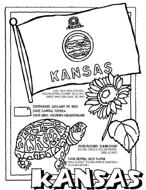 Página para Colorir Página para Colorir de Kansas