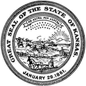 Página para Colorir Selo do Estado do Kansas