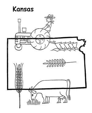 Página para Colorir Estado do Kansas