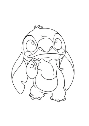 Página para Colorir Adorável Stitch é chamado de Fofo Stitch