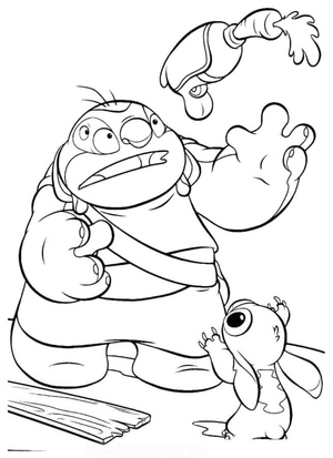 Stitch tenta recuperar a arma de Leo