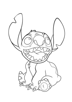 Stitch Sentado com um Sorriso