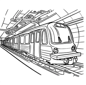 Página para Colorir Página para Colorir do Metrô para Imprimir