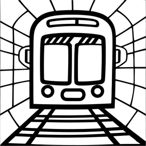 Página para Colorir Metrô Subterrâneo