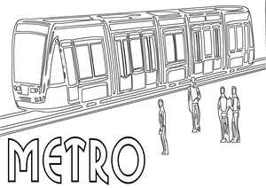 Página para Colorir Estação de Trem Subterrânea