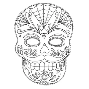 Página para Colorir Caveira de Açúcar Calavera