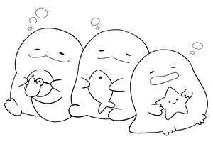Página para Colorir com Personagens Fofos de Sumikko Gurashi