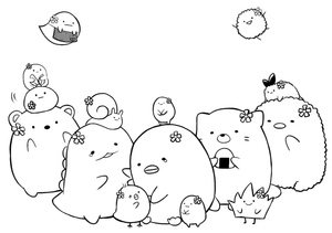 Página Divertida de Colorir Sumikko Gurashi