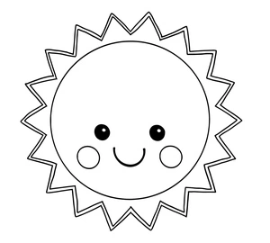 Página para Colorir Sol Adorável