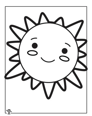 Página para Colorir Solzinho Adorável