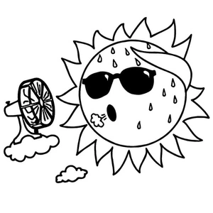 Página para Colorir Sol Alegre