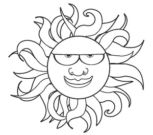 Página para Colorir Sol Ideal