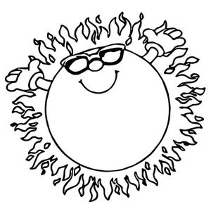 Página para Colorir Sol Radiante
