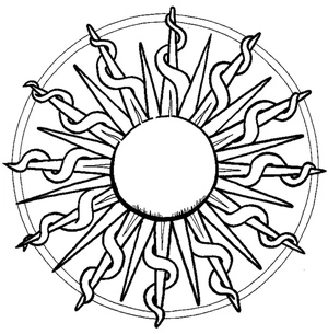 Página para Colorir Mandala do Sol