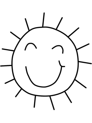 Página para Colorir Página para Colorir Sol Sorridente